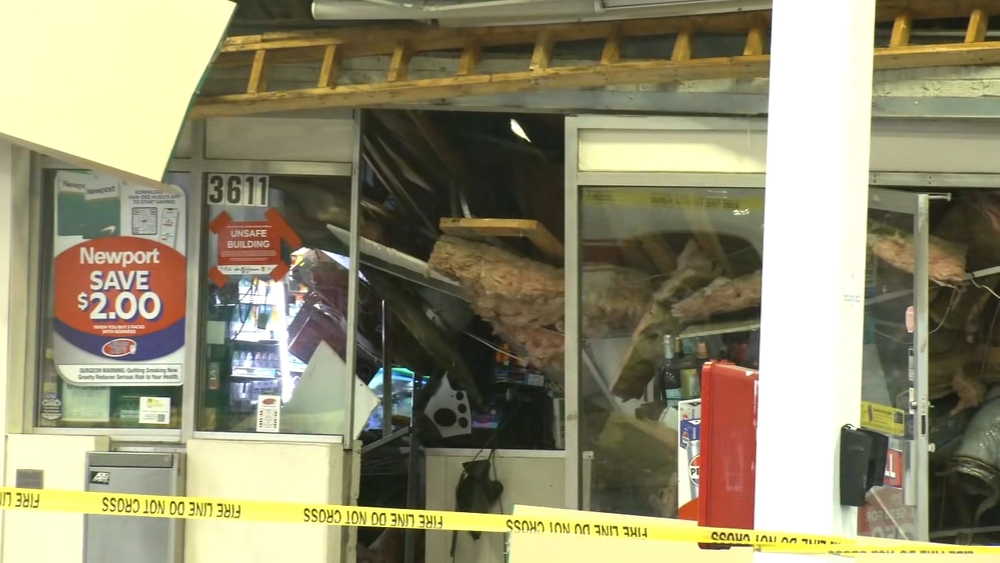 Building collapse reported at Raleigh gas station