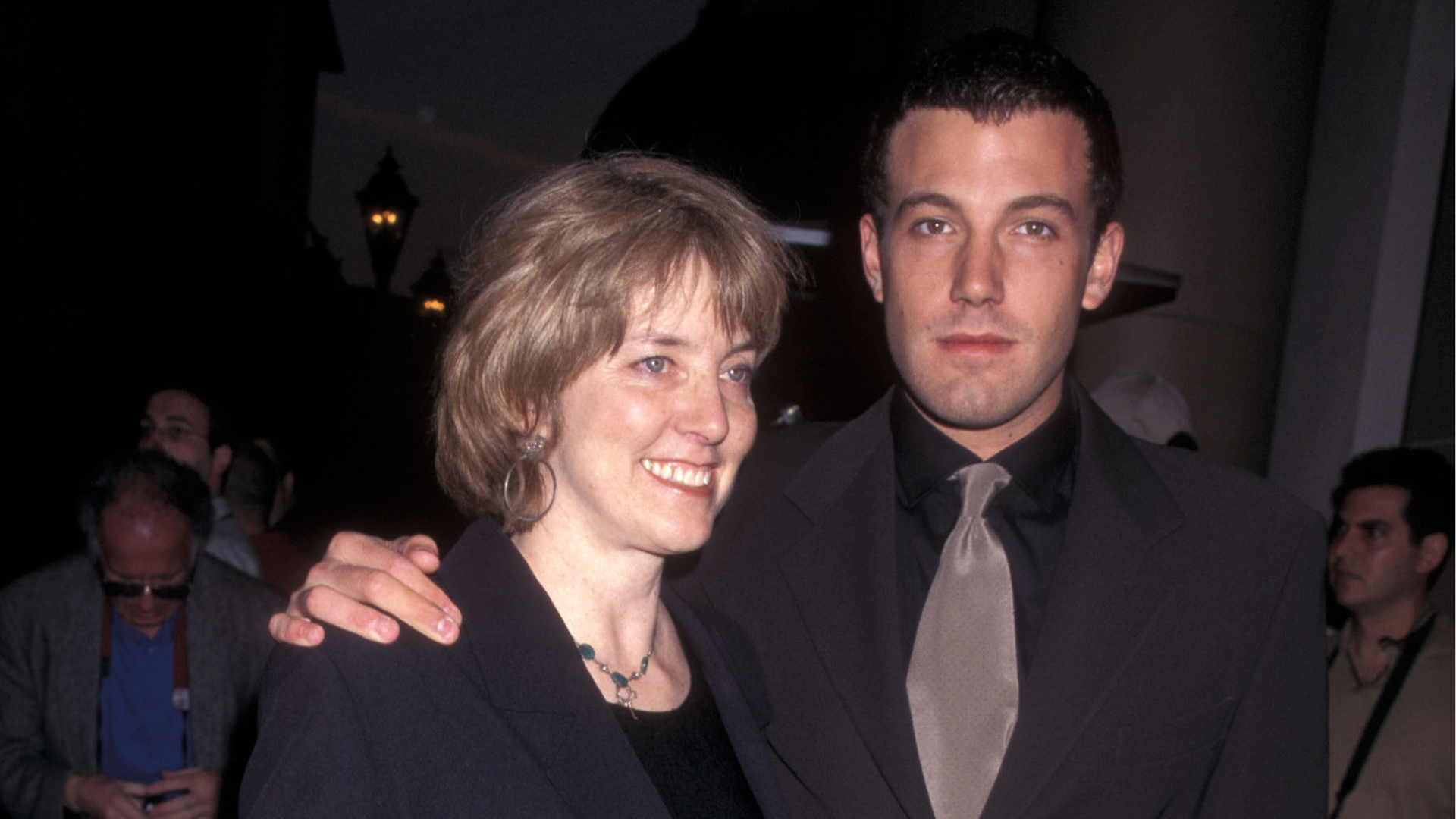 FILE - Actor Ben Affleck and mother Chris Boldt attend the 70th Annual Academy Awards Pre-Party Hosted by Miramax Films on March 22, 1998 at Beverly Wilshire Hotel in Beverly Hills, California.