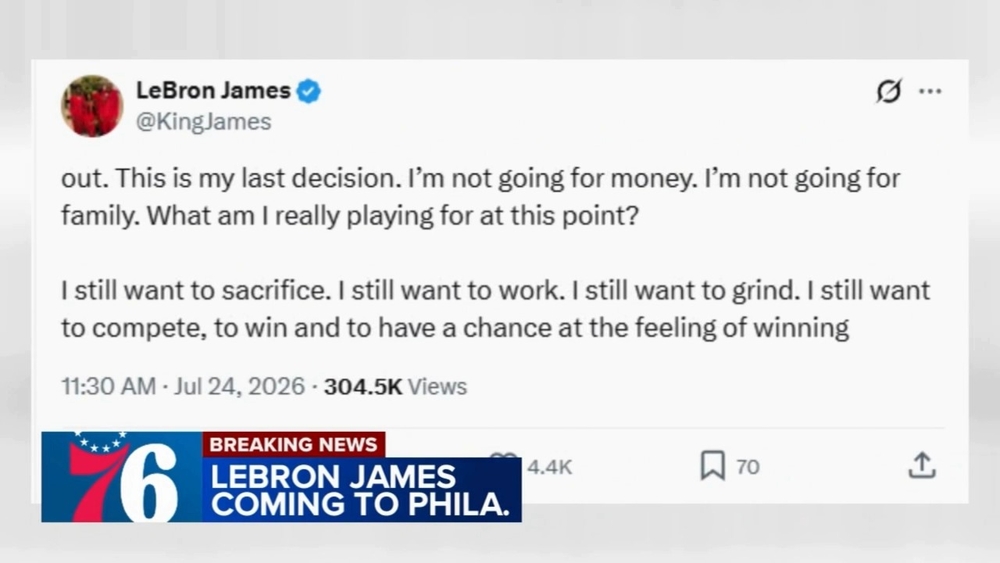 LeBron James coming to Philadelphia 76ers in 2-year, $8M deal