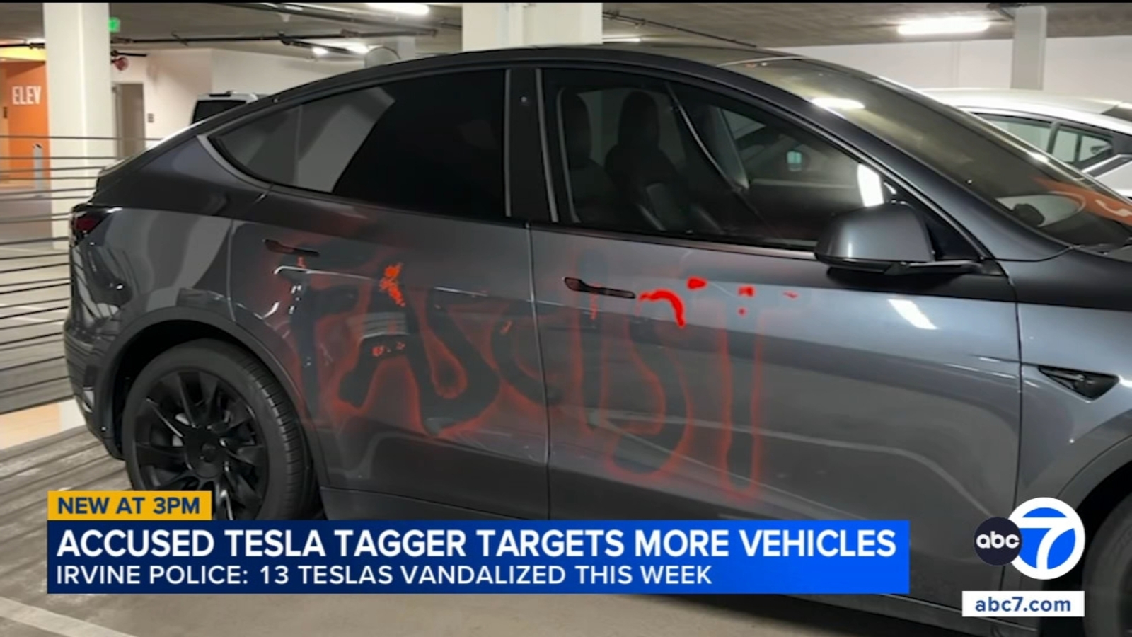 Irvine police seek suspect after 13 Teslas vandalized with ‘Nazi’ and ‘fascist’ writings Irvine police seek suspect after 13 Teslas vandalized with ‘Nazi’ and ‘fascist’ writings