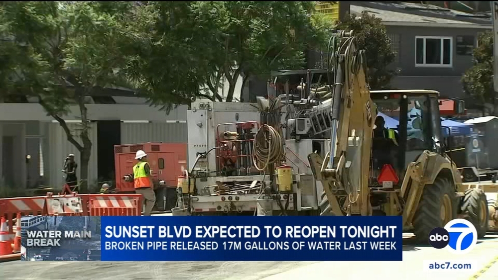 Sunset Boulevard expected to reopen Friday after WeHo main break