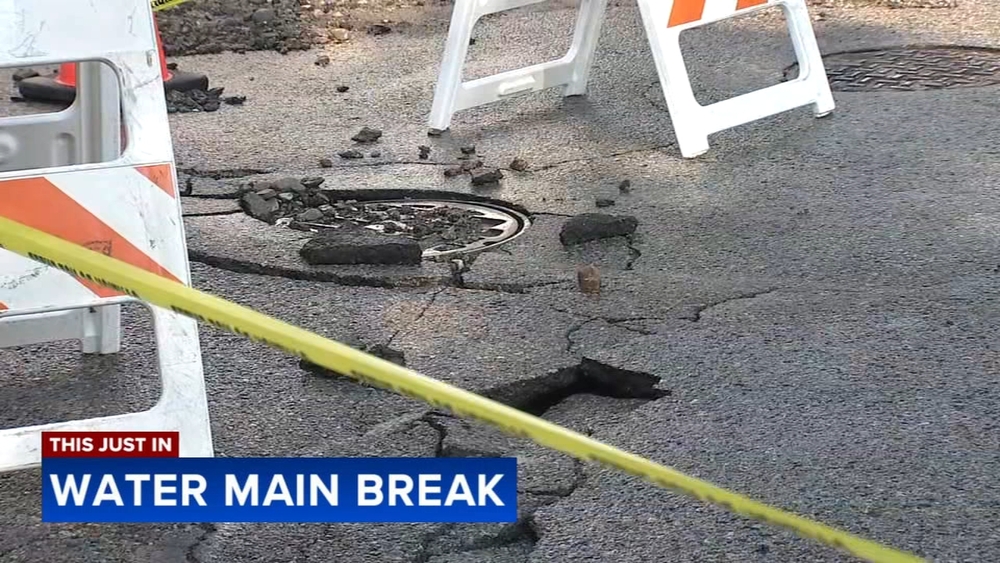 Water main break in Philadelphia's Wissahickon neighborhood