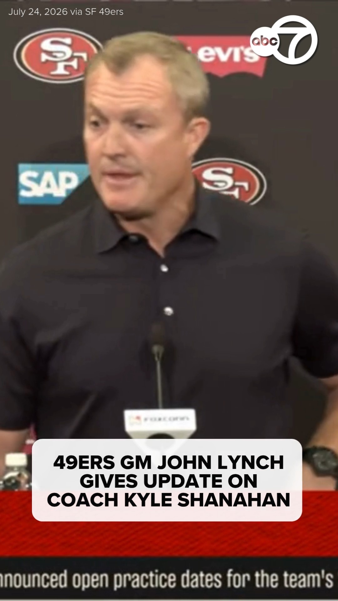 49ers GM John Lynch gives update on Coach Kyle Shanahan