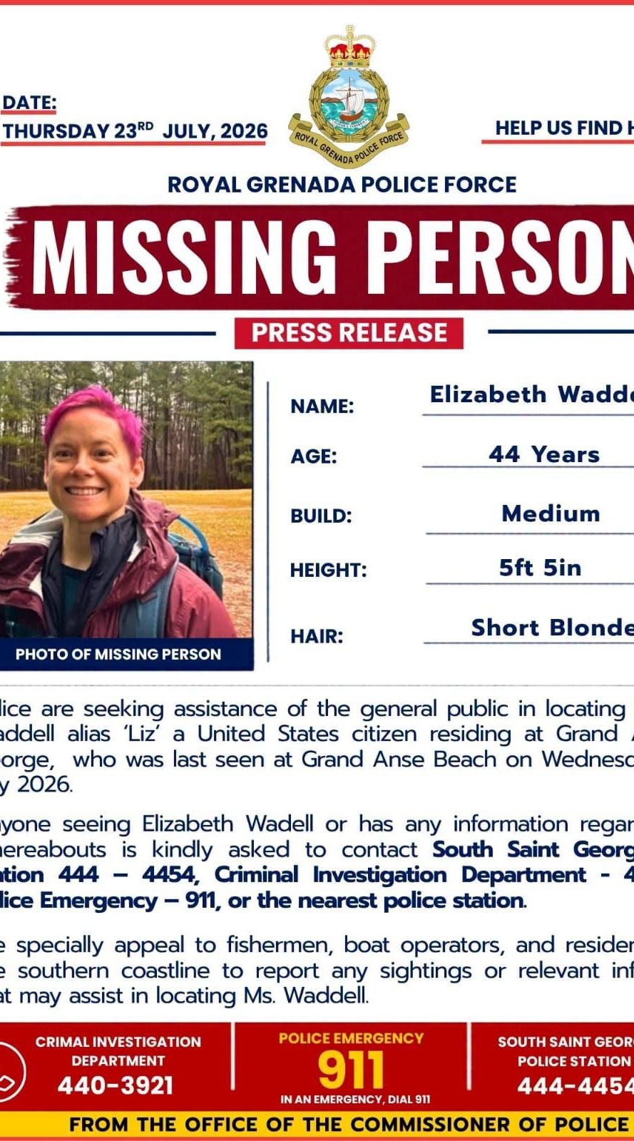 Family ask for help finding Cary mom who disappeared in Grenada