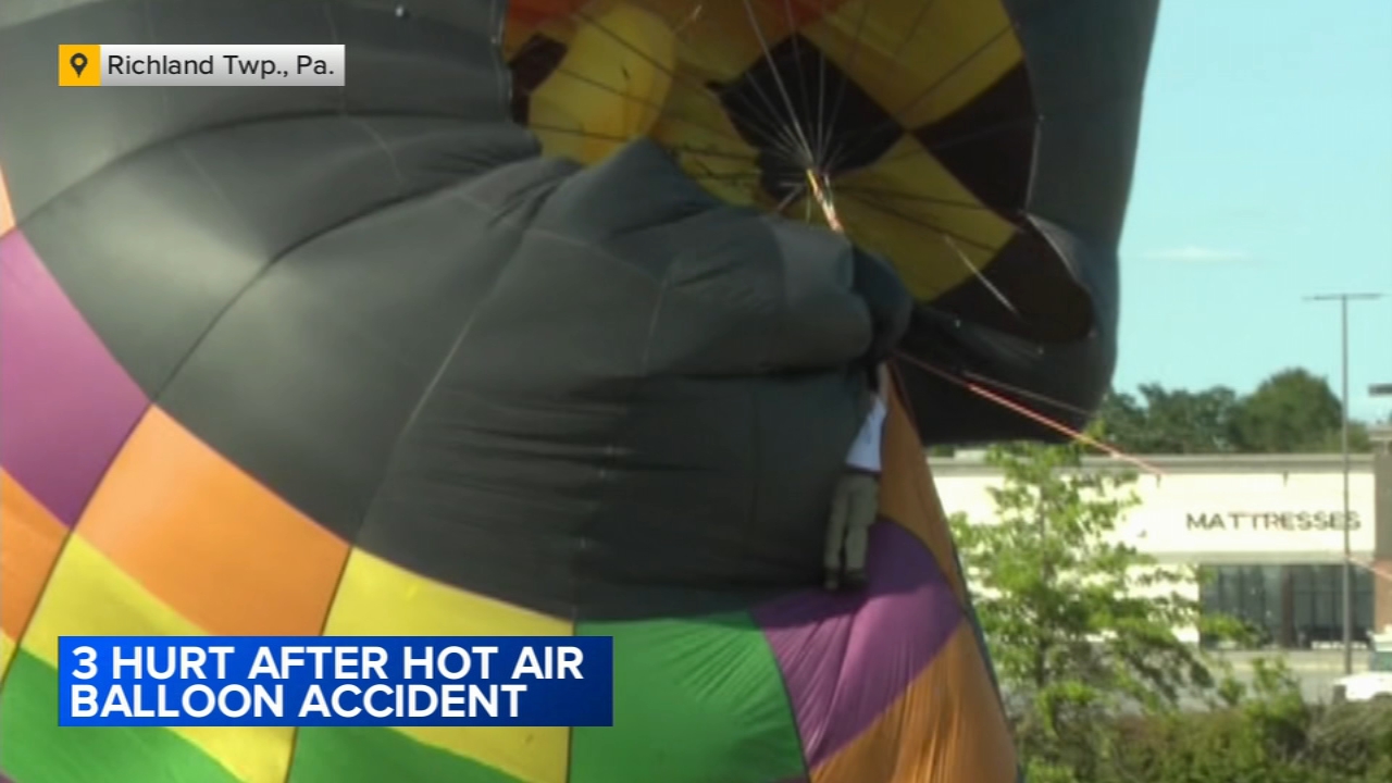 3 injured after strong winds lift hot air balloon in Richland Township, Pa.