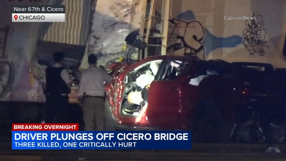 3 dead, 1 injured after pickup truck flies off bridge in SW Side
