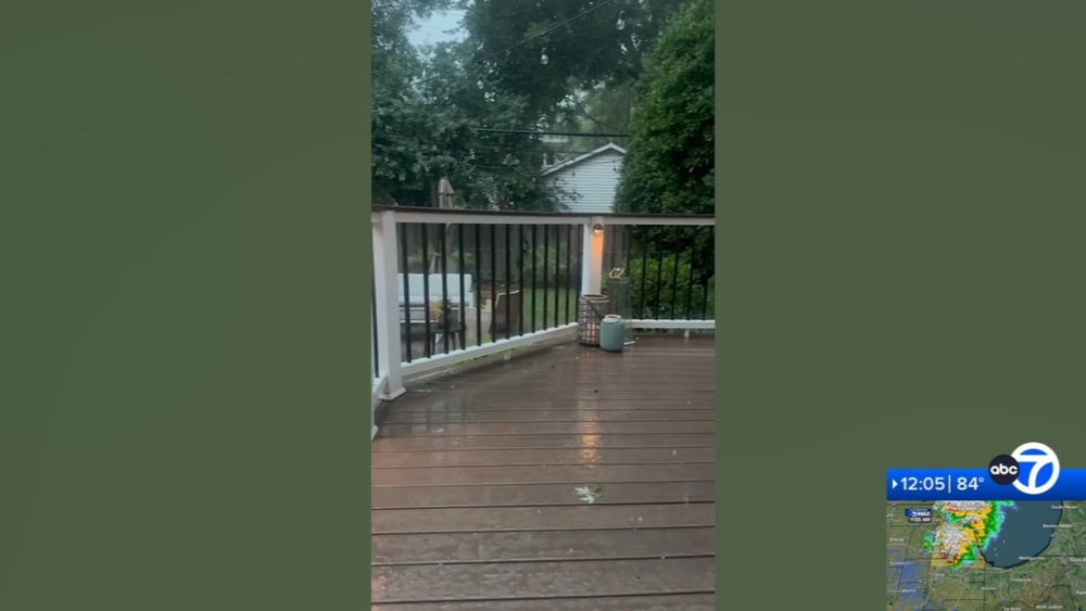Large hail spotted in west suburbs amid tornado warning