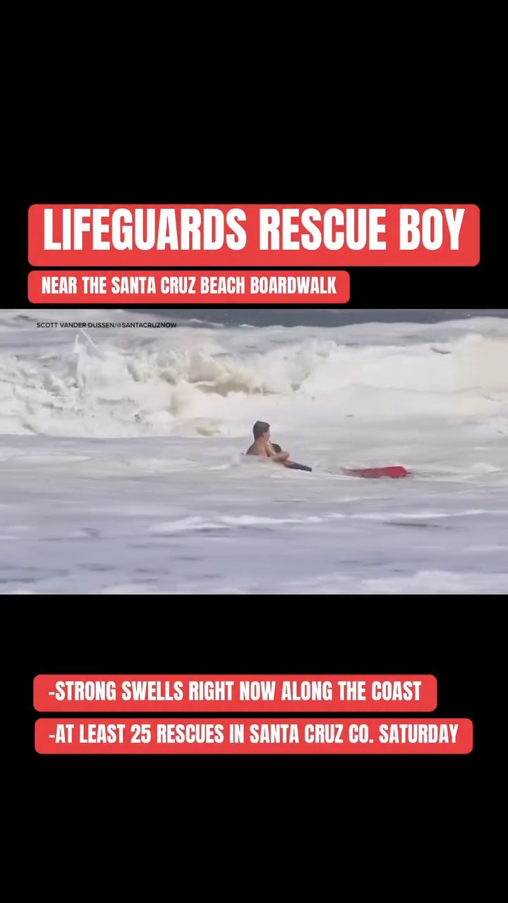Heart-pounding video shows intense rescue of boy from Santa Cruz waves