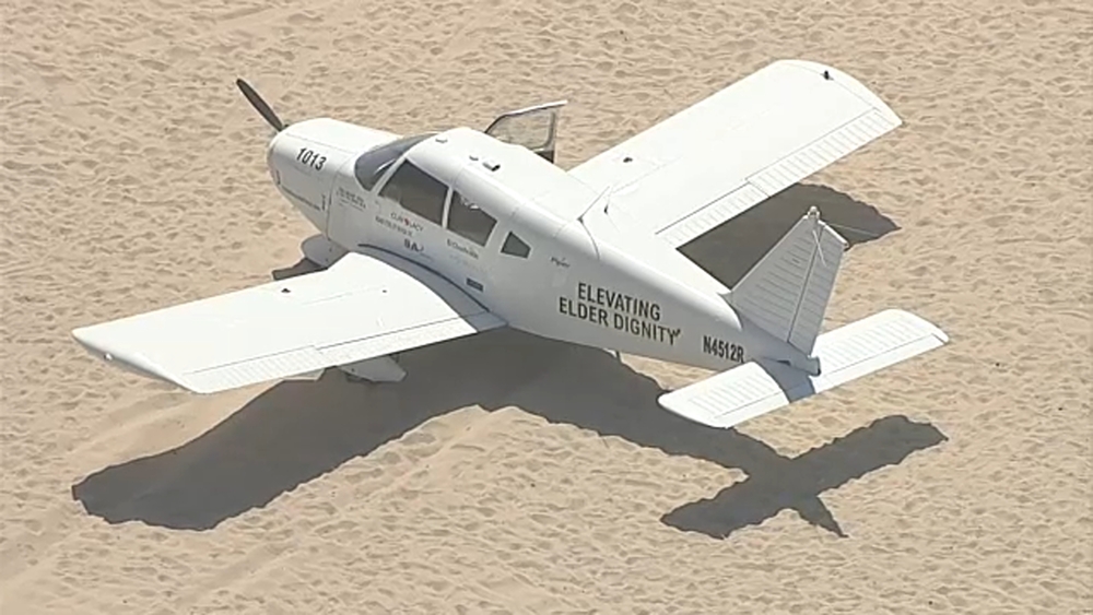 Small plane makes emergency landing on sand at Huntington Beach 