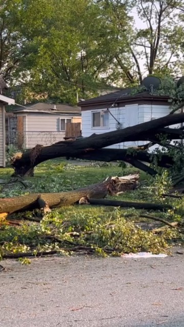 Extensive storm damage in Hazel Crest