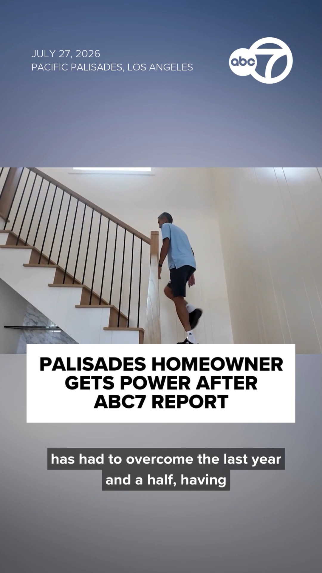 Palisades Fire victim gets power at rebuilt home after ABC7 report