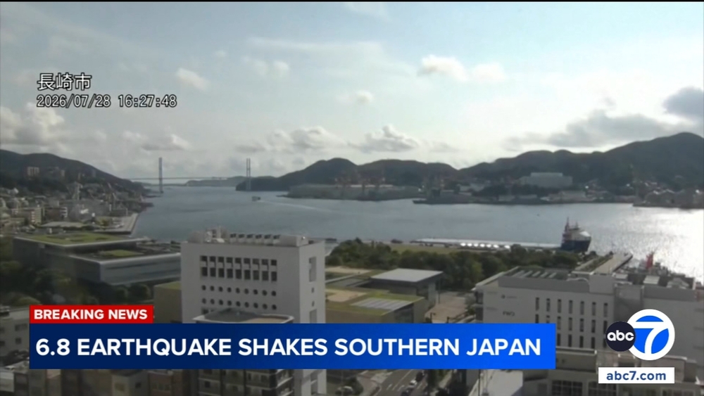 6.8-magnitude earthquake shakes part of southern Japan