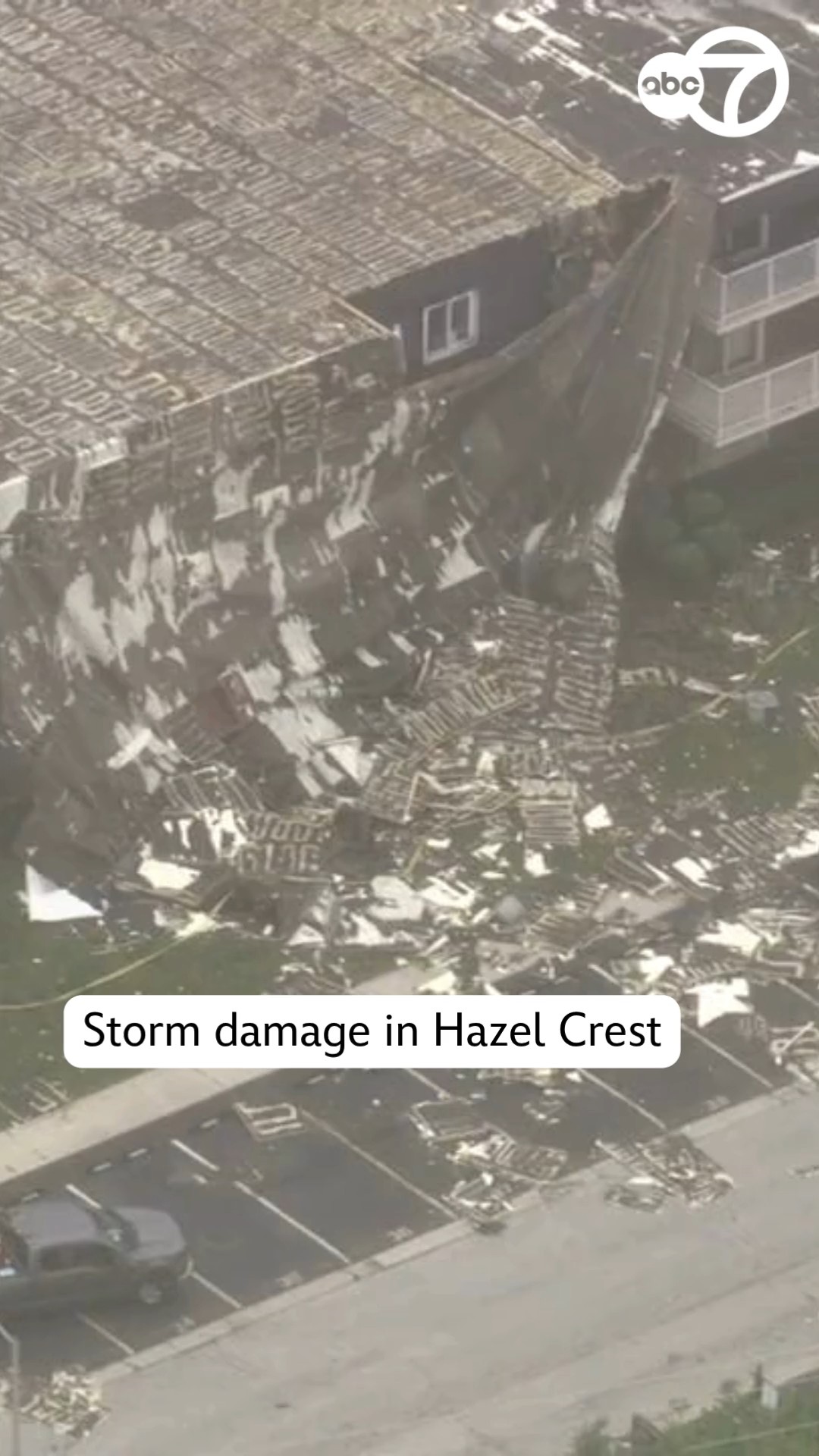 Chopper7 over storm damage in Hazel Crest
