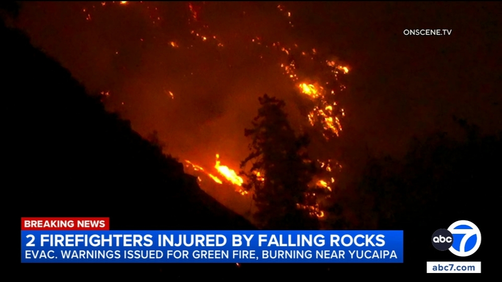 2 firefighters injured while battling brush fire near Yucaipa