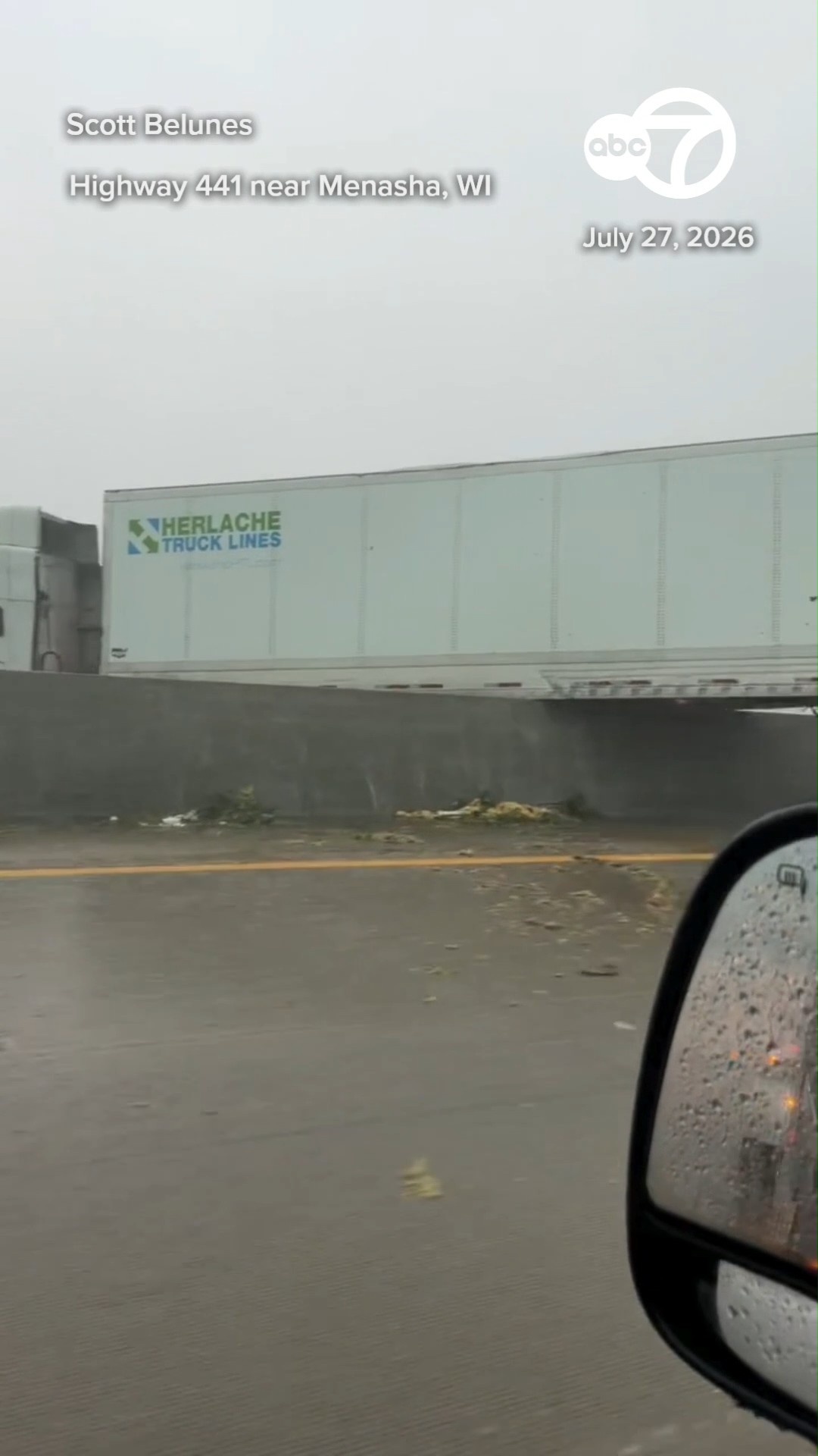 Video shows serious crash near Menasha, Wisc. during severe weather