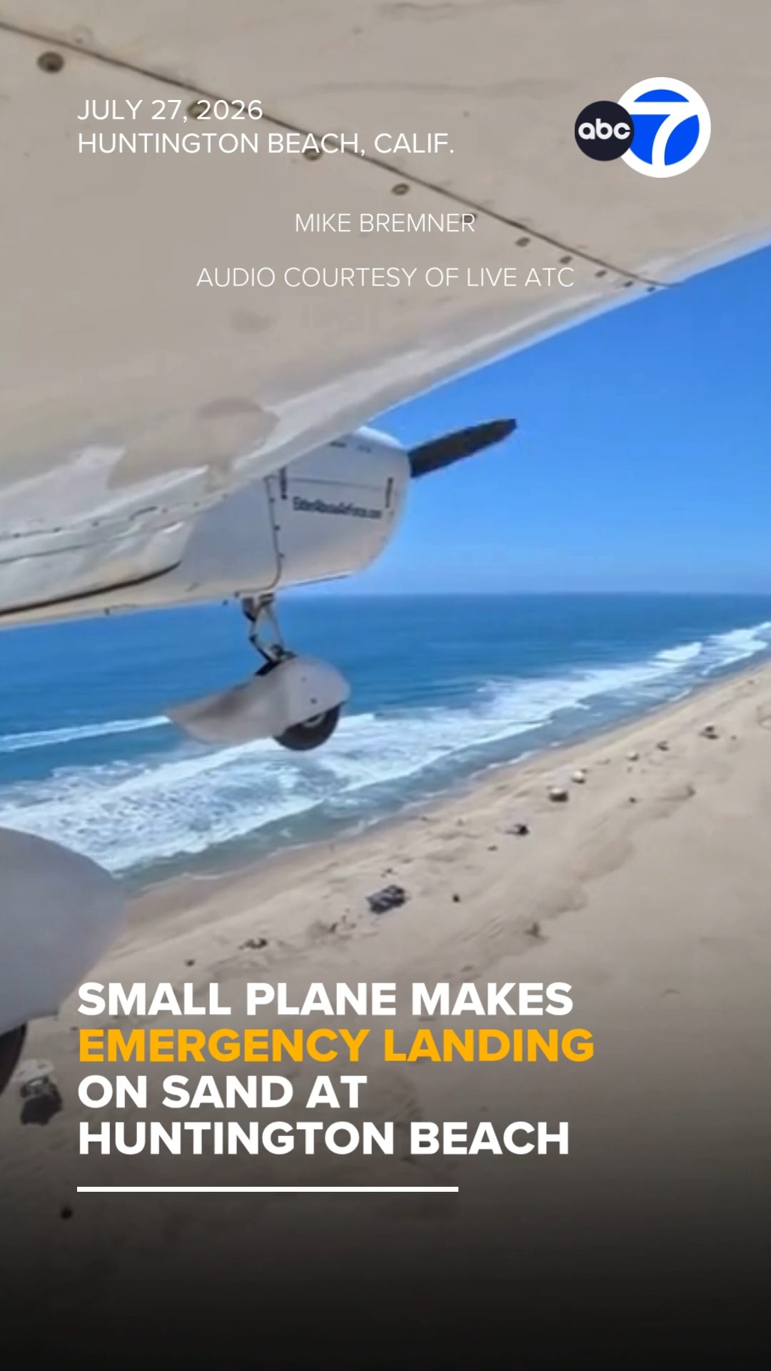 Pilot, teen nephew make emergency landing on sand at California beach