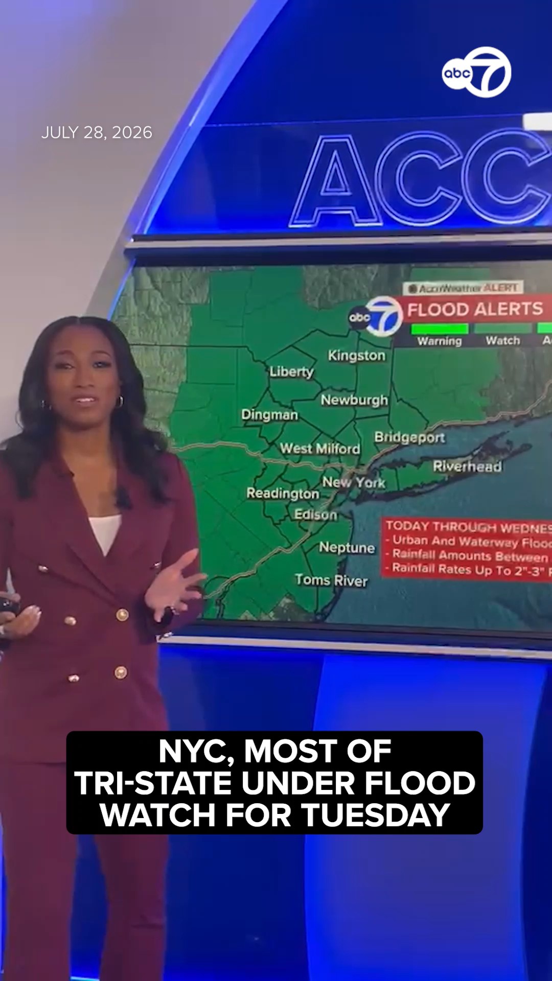 NYC, most of Tri-State under Flood Watch for Tuesday
