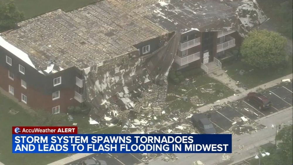 Storm system spawns tornadoes, leads to flash flooding in Midwest