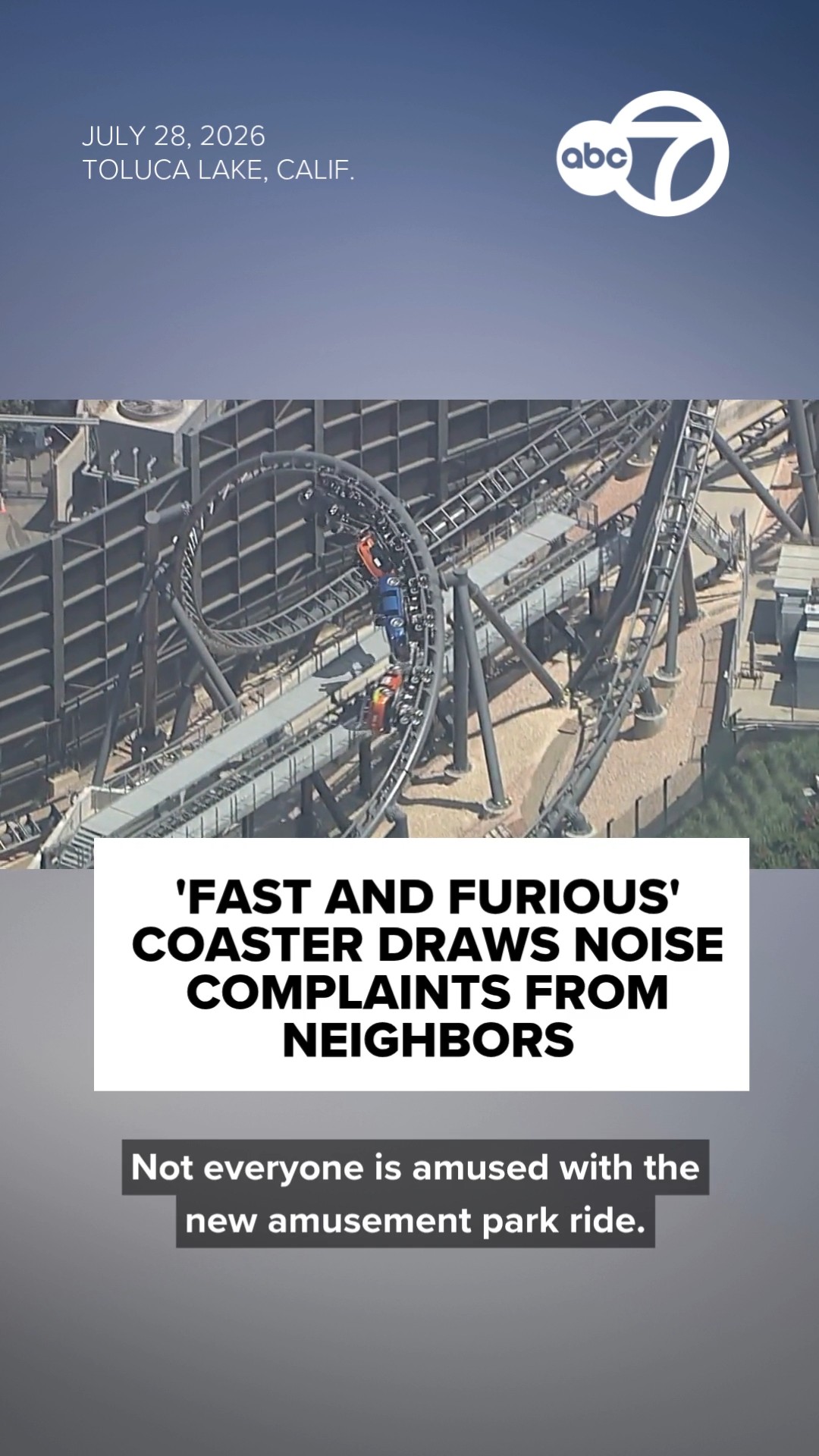 'Fast and Furious' coaster draws noise complaints from neighbors