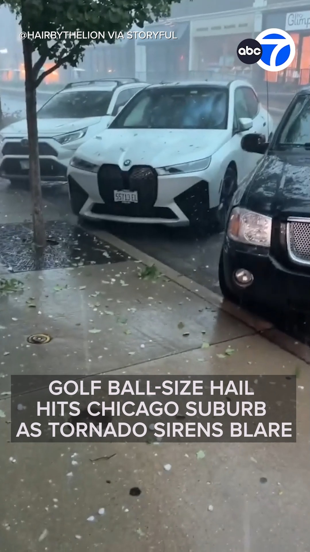 Golf ball-size hail hits Chicago suburb as tornado sirens blare
