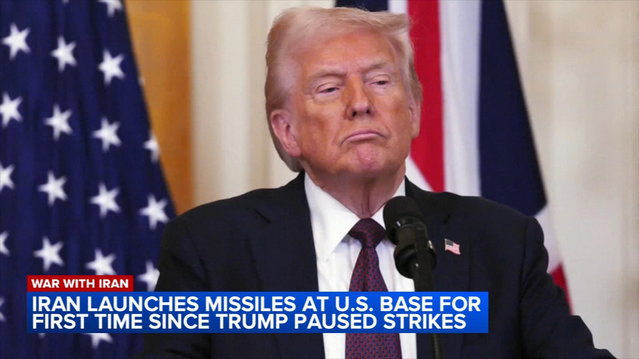 Iran launches missiles at US base for 1st time since Trump paused strikes