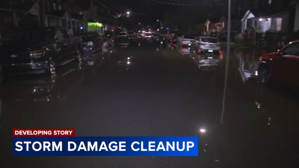 Storm cleanup underway after storms flood streets in Philadelphia region