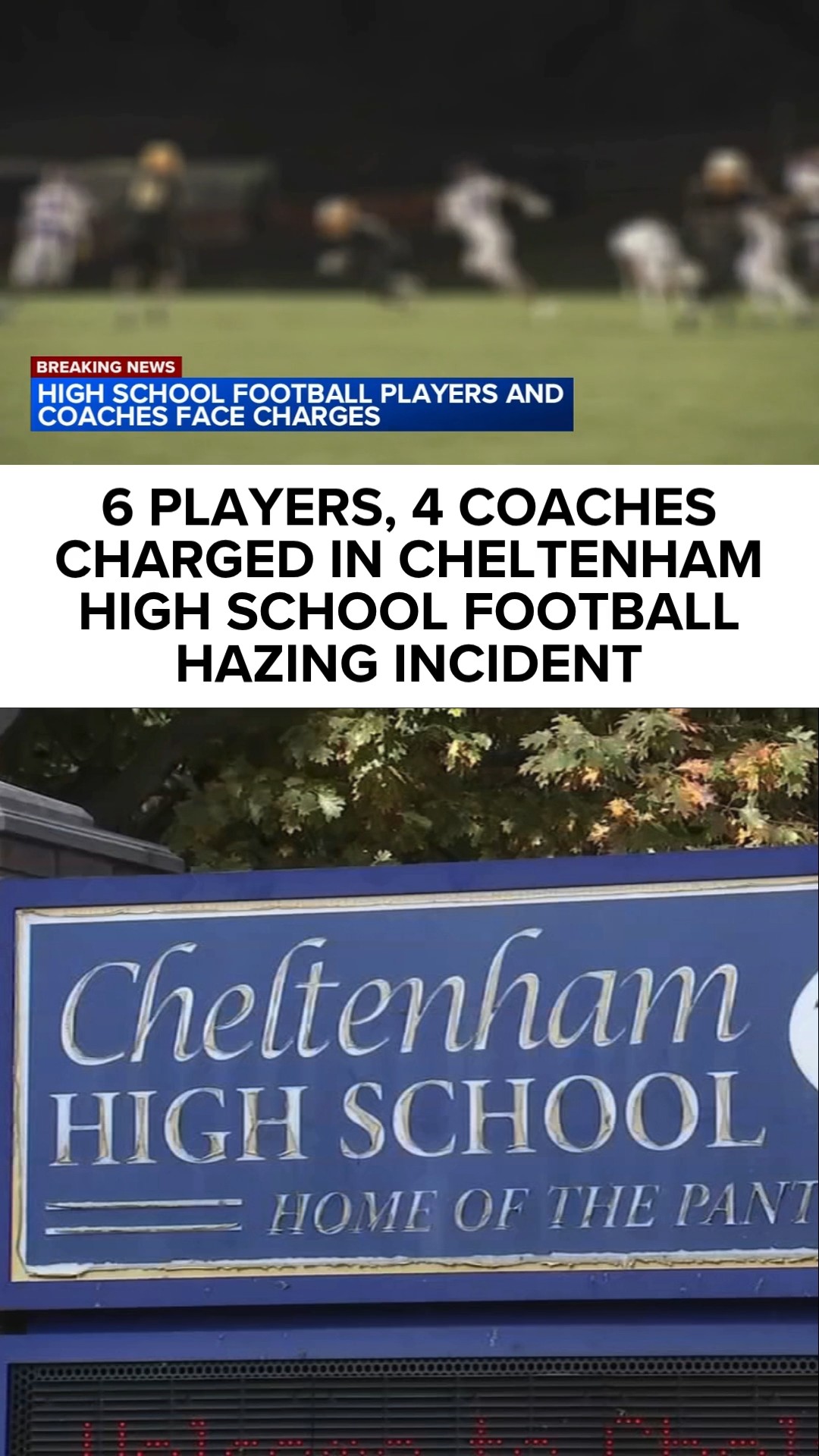6 players, 4 coaches charged in Cheltenham football hazing incidents