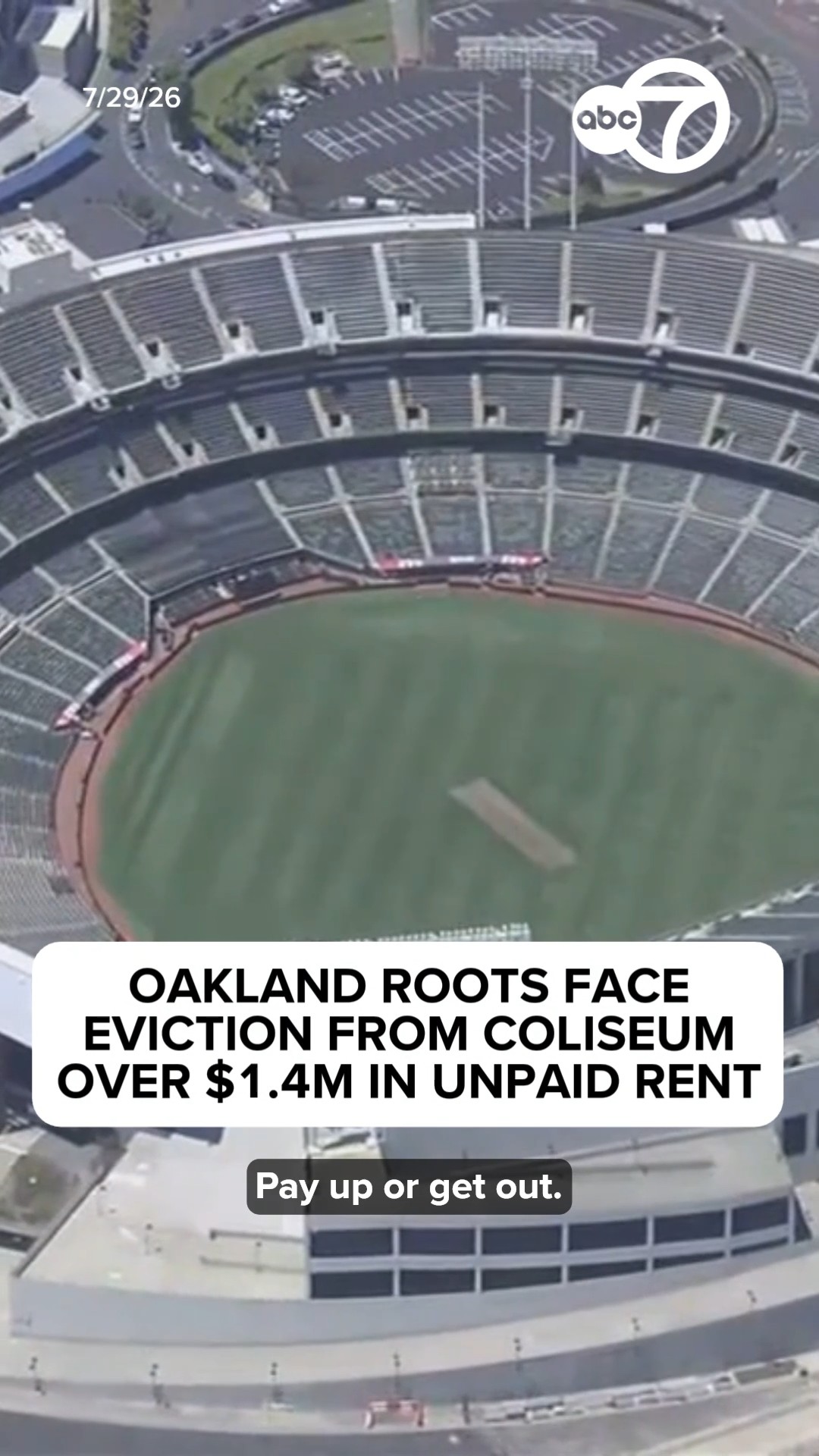 Oakland Roots face eviction from Coliseum over $1.4M in unpaid rent