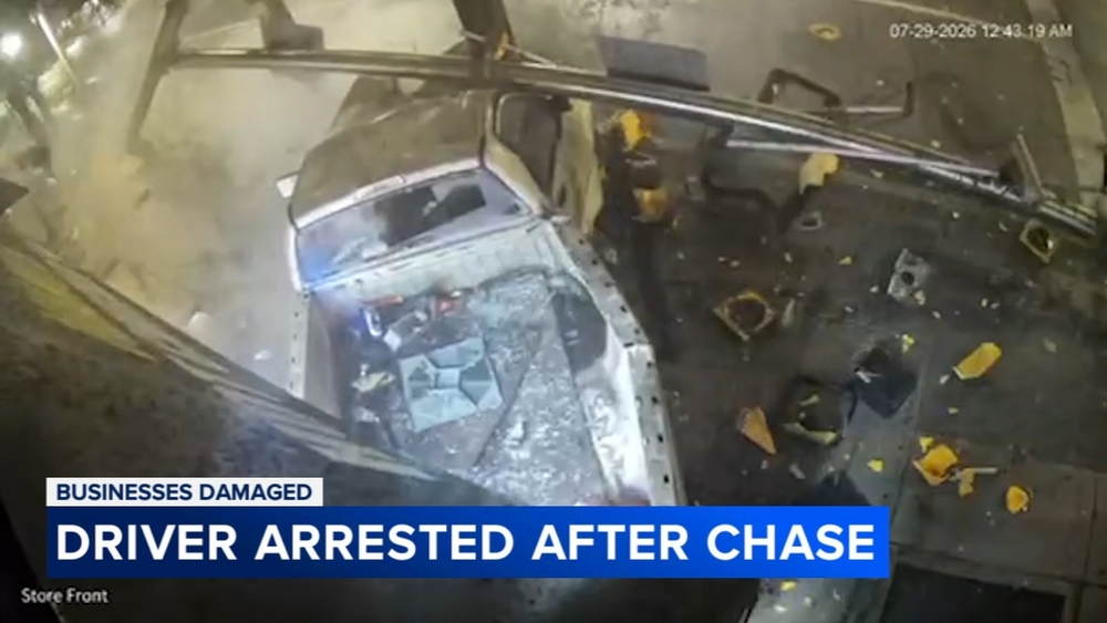 Police chase ends with truck crashing into Ardmore businesses