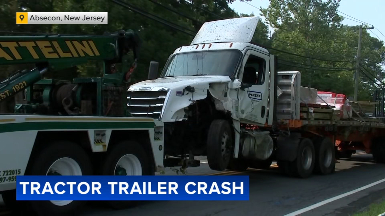 Truck driver seriously hurt after crash into woods in South Jersey