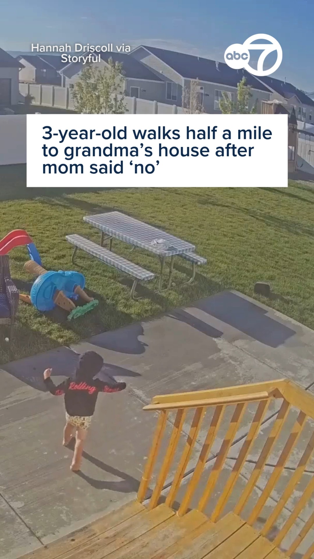 3-year-old walks half a mile to grandma's house after mom said 'no'