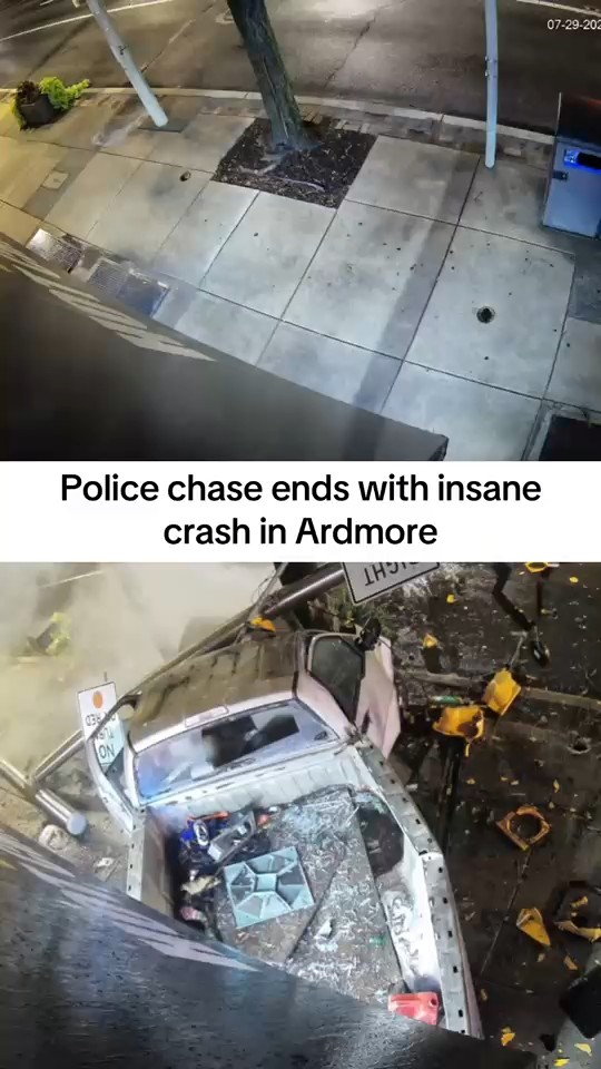 Police chase ends with truck crashing into business in Ardmore, Pa.