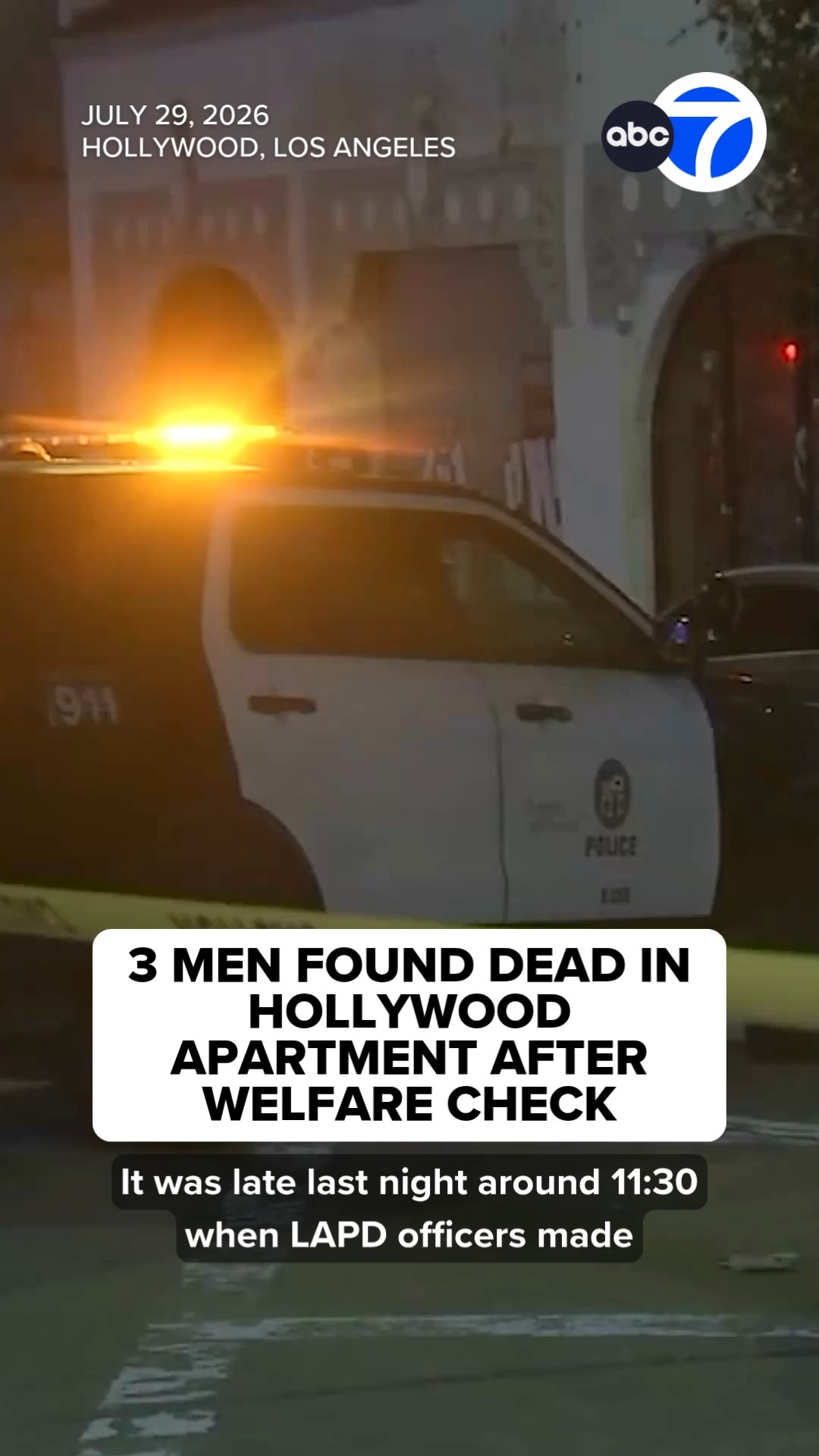 3 men found dead at Hollywood apartment after welfare check