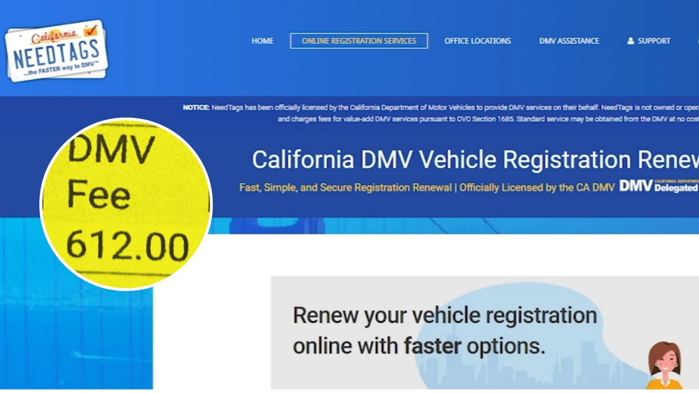 Drivers angry after being charged extra fees on DMV 'lookalike' sites