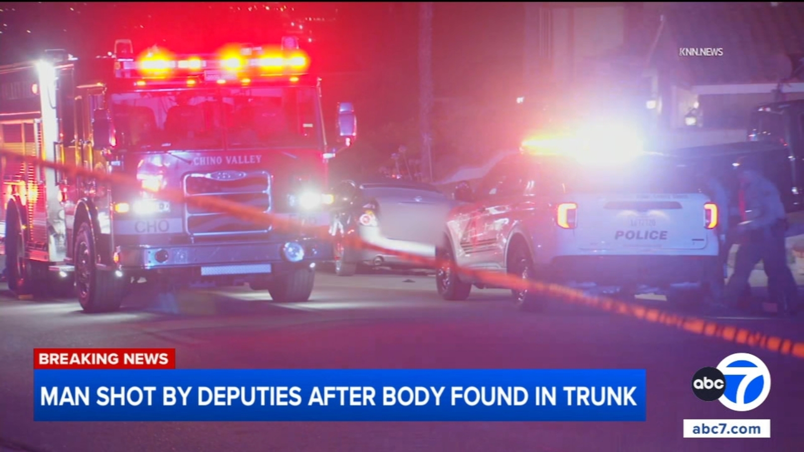 Man shot by sheriff's deputies after body found in trunk in Chino Hills