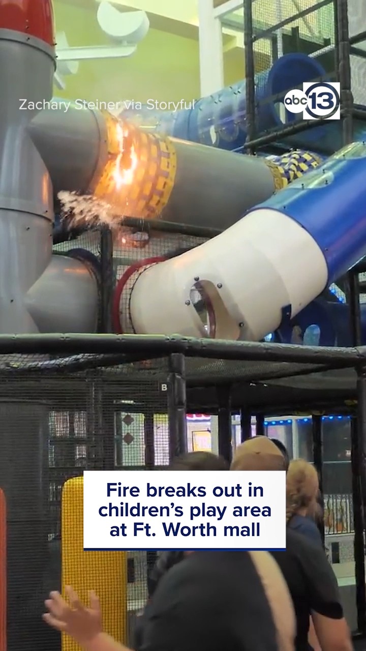 A fire broke out in a mall playground in Fort Worth, TX