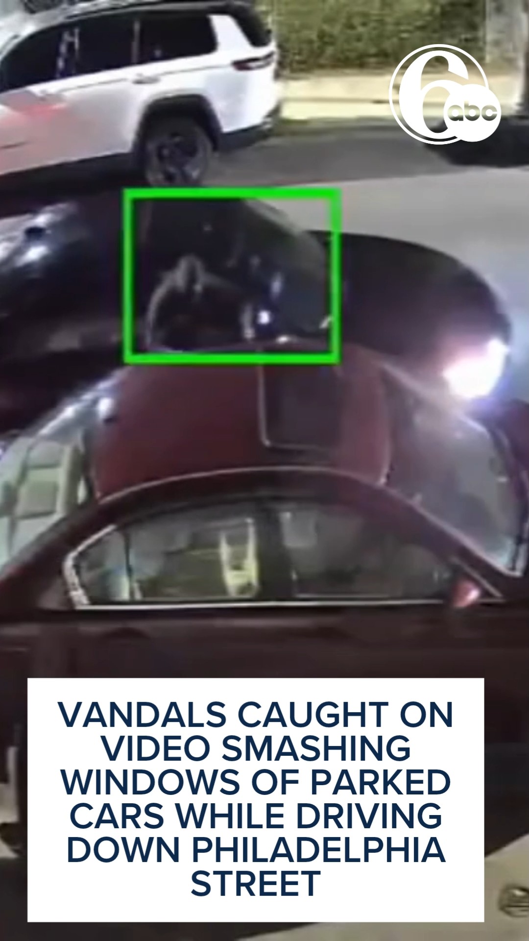 Vandals caught on video smashing windows of parked cars