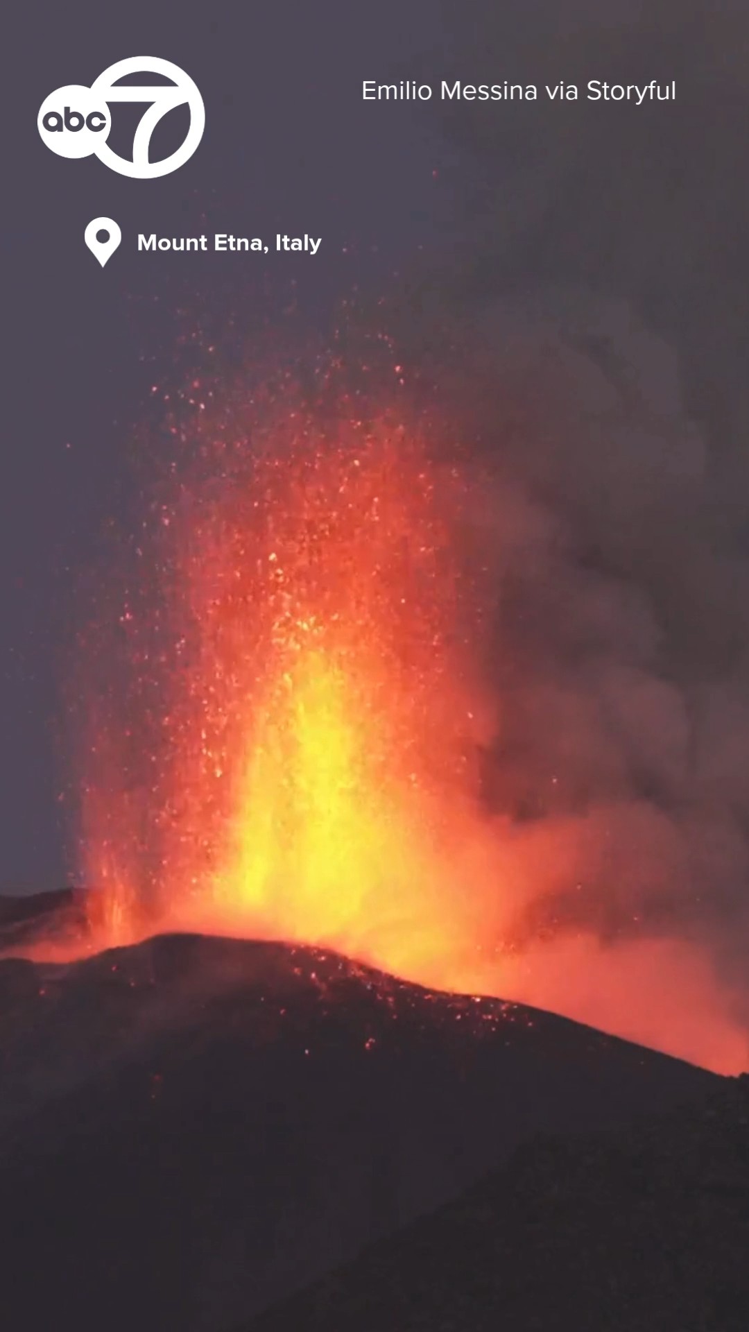 Lava spews from Mt. Etna in Italy