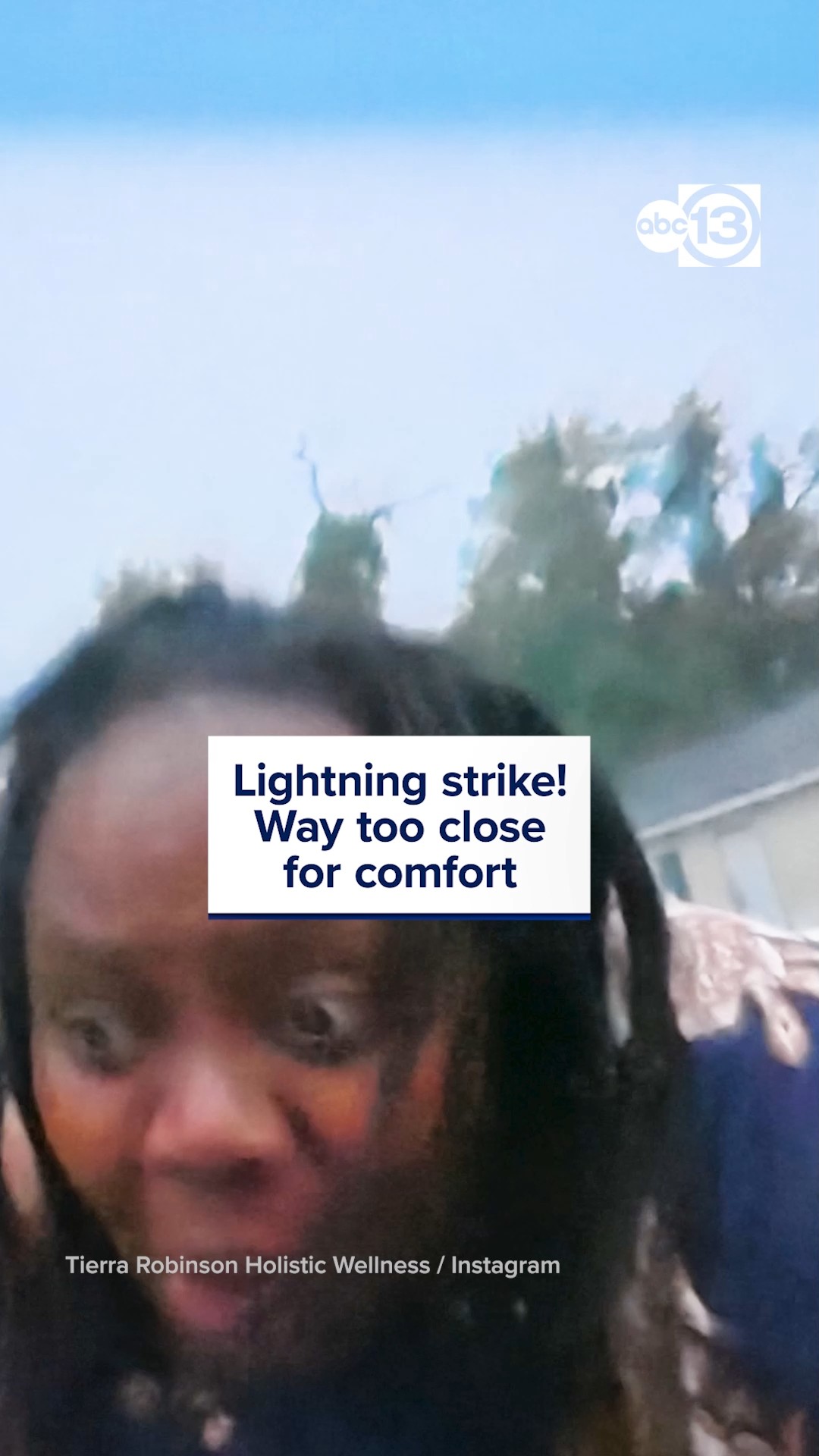 Woman's fear of lightning manifests itself! Luckily she's ok.