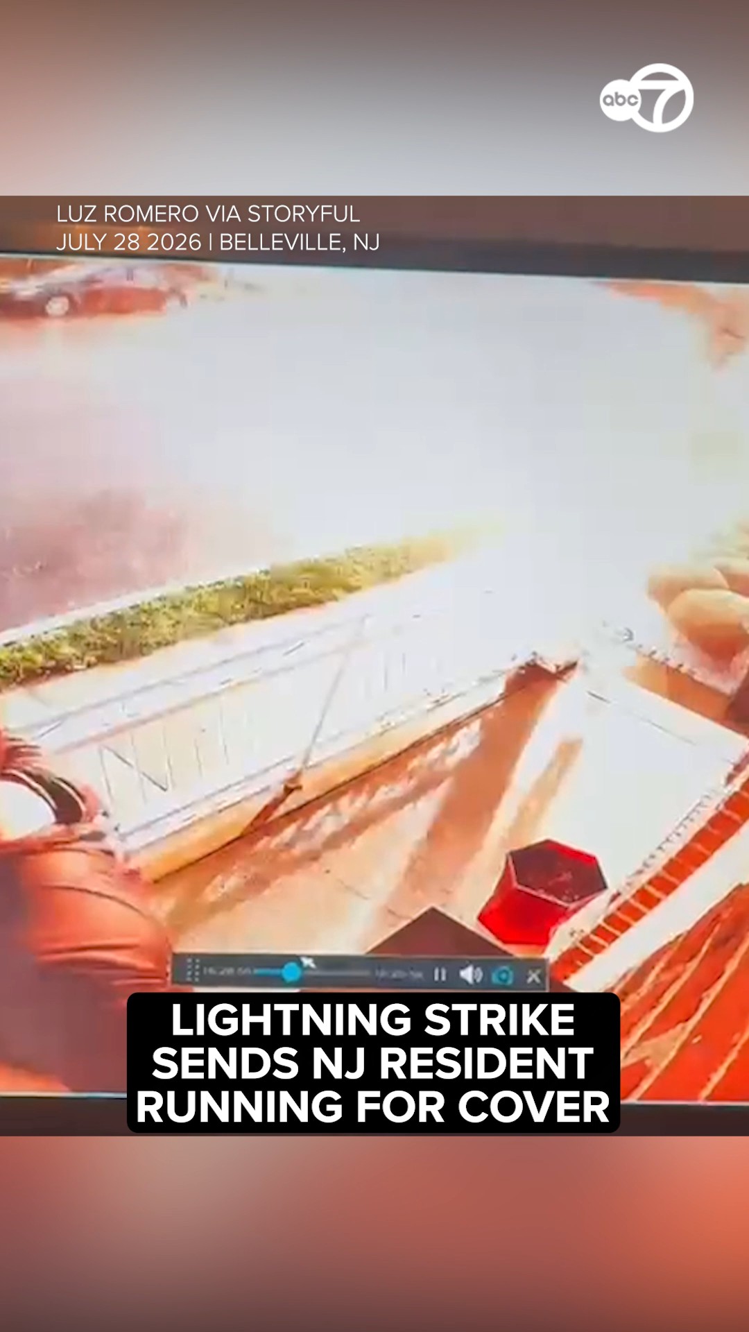 Lightning strike sends NJ resident running for cover