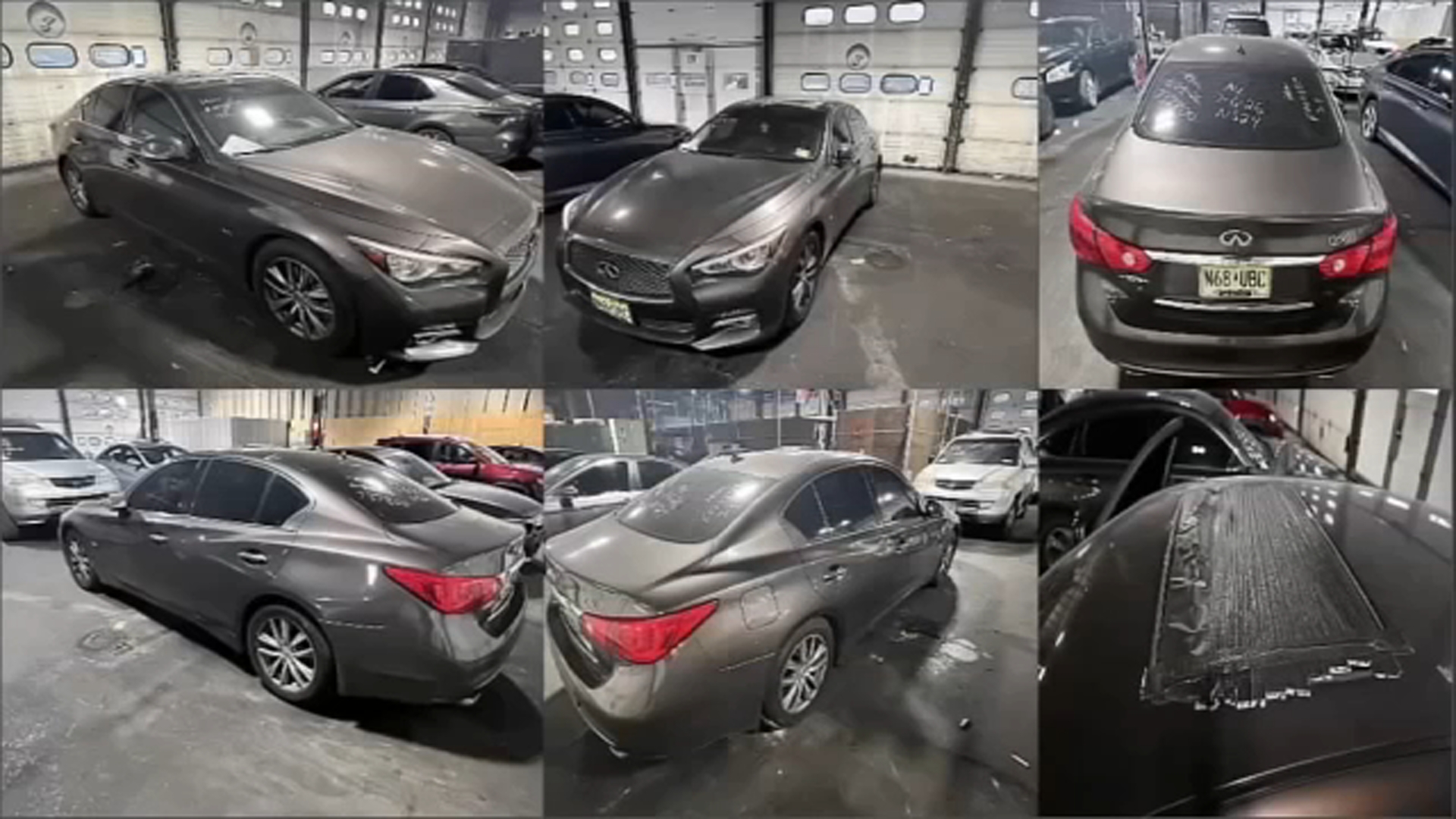 Police say a stolen brown 2017 Infiniti Q50, with New Jersey license plate, was used as a getaway car in a deadly Northeast Philadelphia shooting.