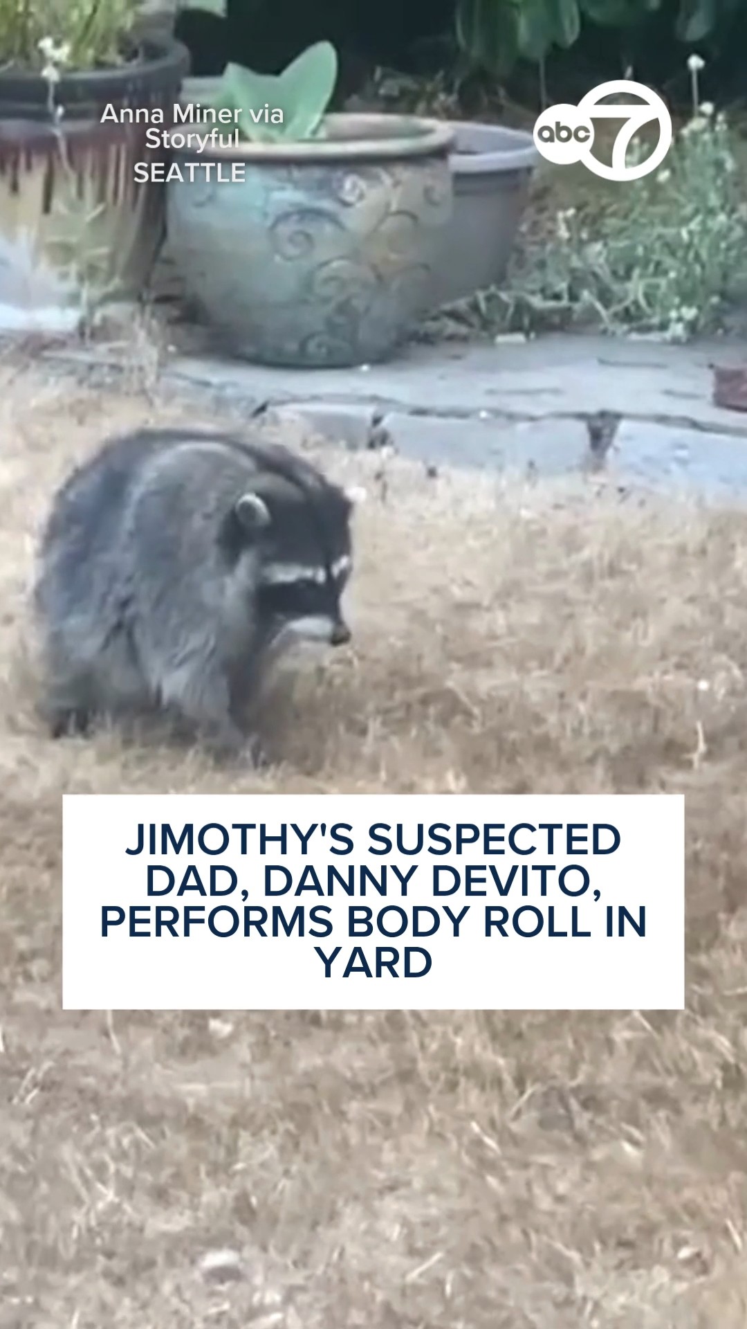 Jimothy's suspected dad, Danny DeVito, performs body roll in yard