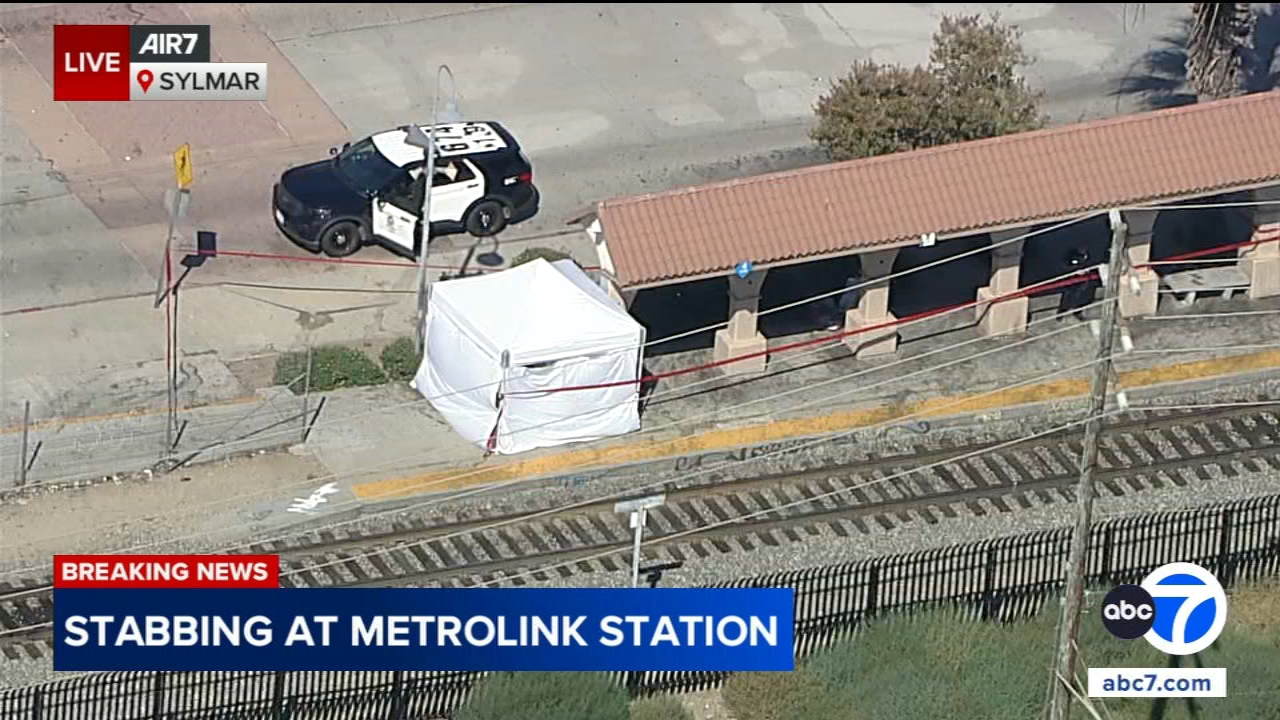 Deadly stabbing at Sylmar Metrolink station; suspect search underway