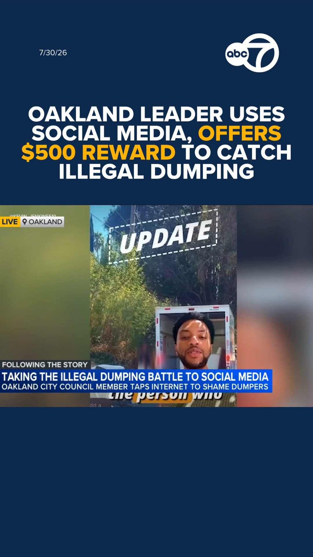 Oakland leader uses social media, offers $500 to catch illegal dumping