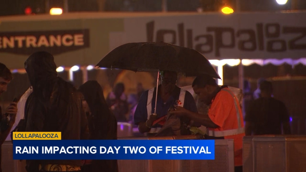Day 2 of Lollapalooza wraps up after multiple rounds of rain