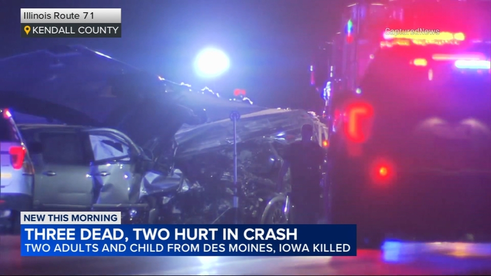 4-year-old among 3 killed in head-on crash in Kendall County, Illinois State Police say