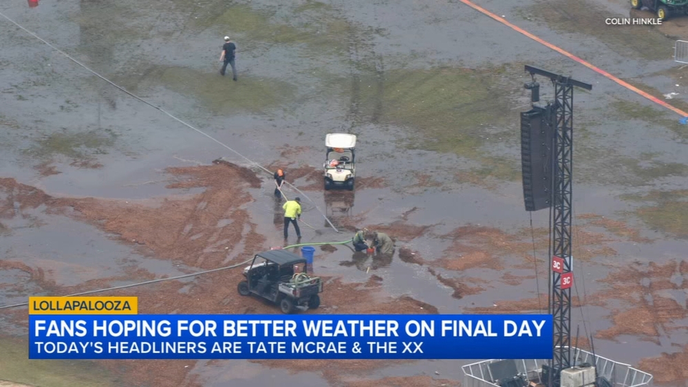 Muddy festival grounds, dry skies for final day of Lollapalooza