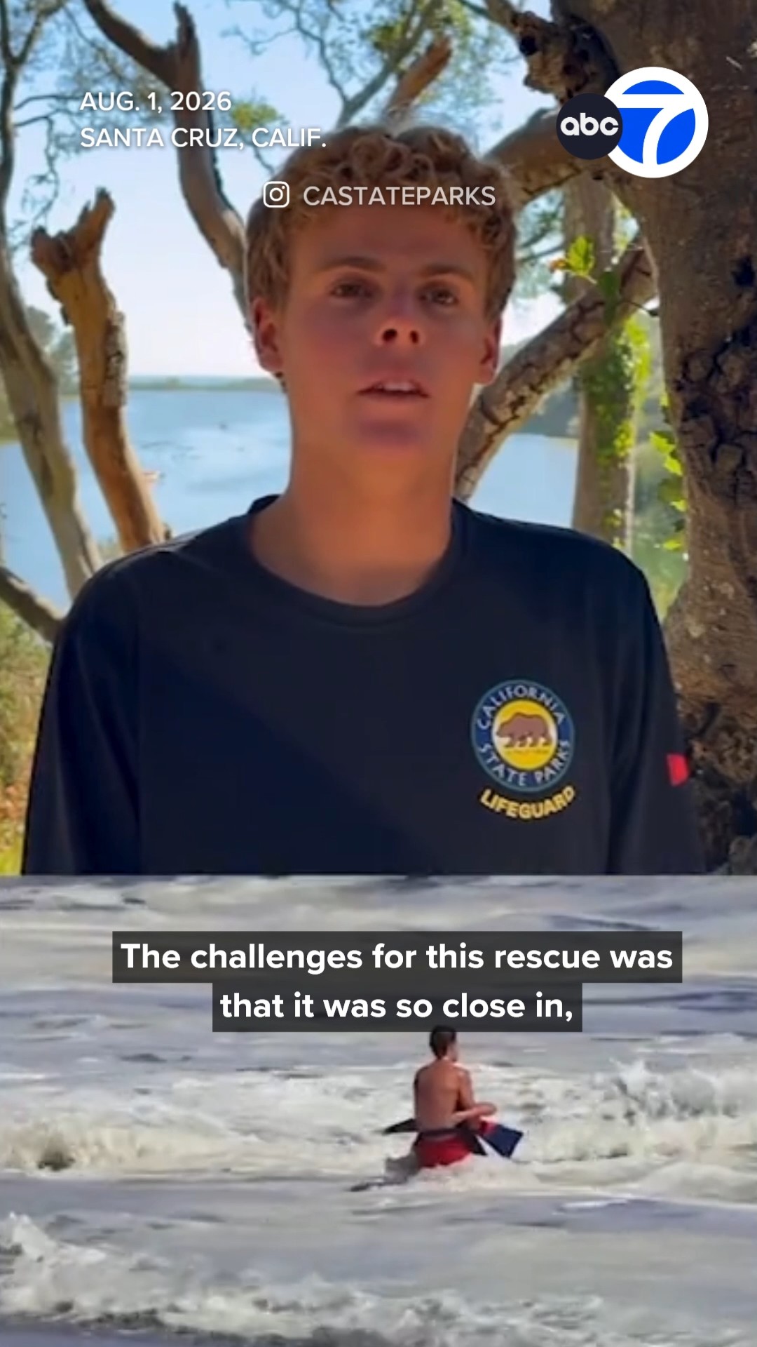 Santa Cruz lifeguard describes dramatic rescue of boy caught on video