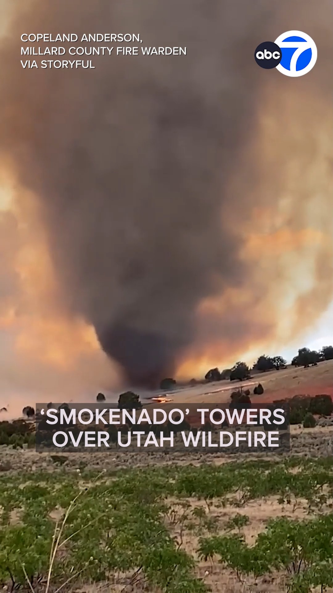 'Smokenado' towers over Utah wildfire