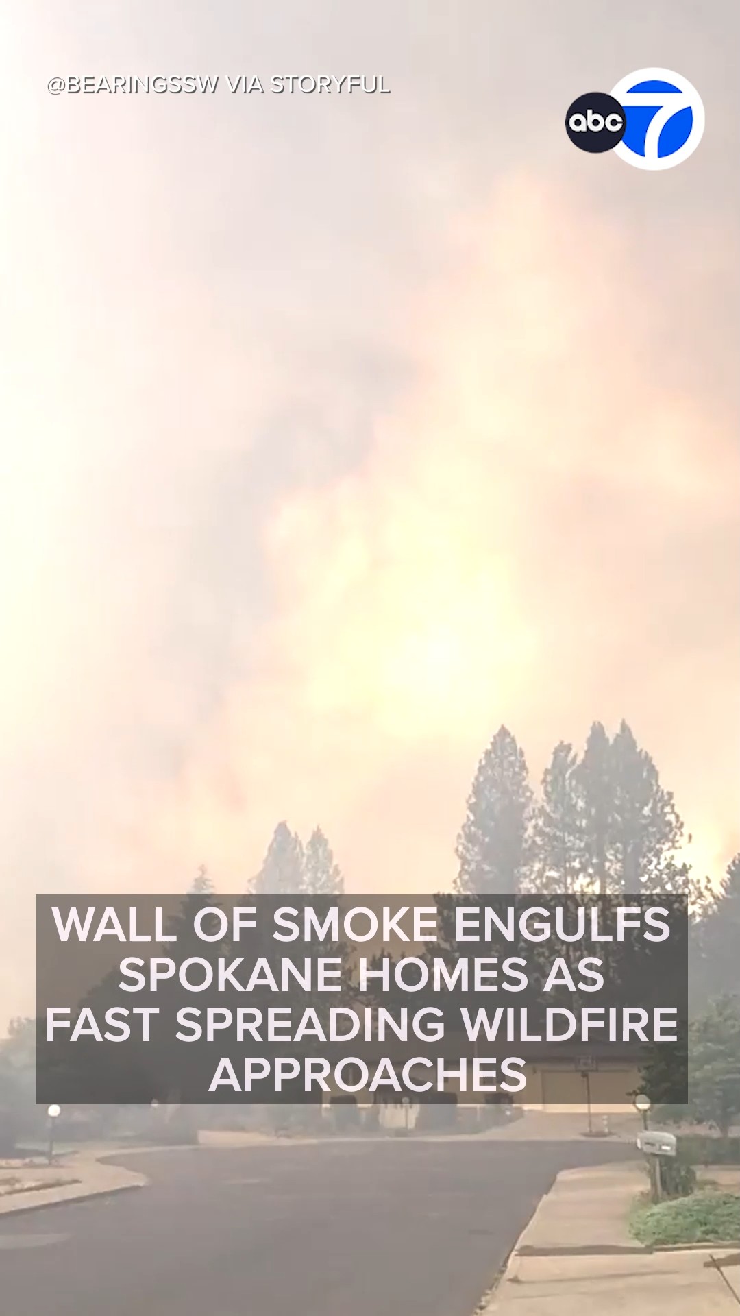Wall of smoke engulfs Spokane homes as wildfire approaches